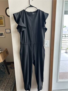 NWOT Albion Black Flutter-Sleeve Jumpsuit Size M